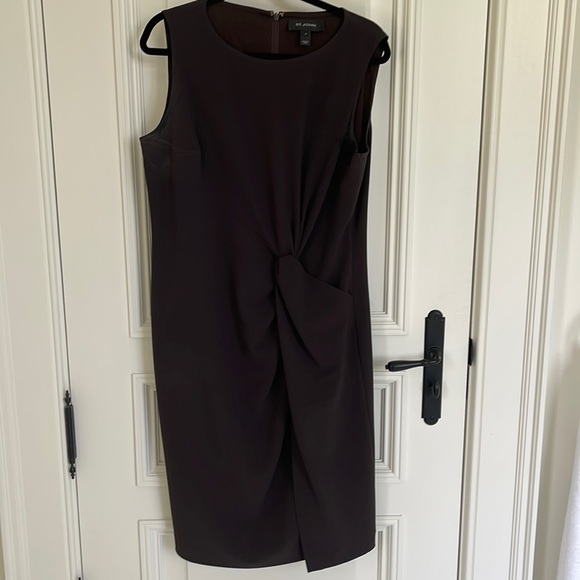 St. John dress brown with twist detail - Picture 1 of 5
